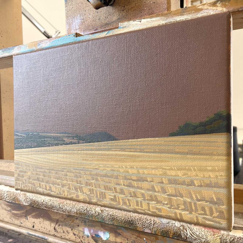 Stubble field, unique, painting, hand-painted unique piece, 30 x 20 cm, acrylic paint on canvas