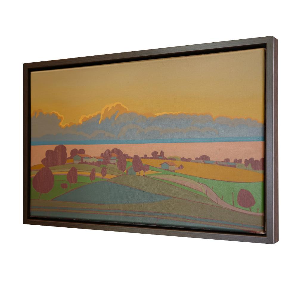 Evening, unique, painting, hand-painted unique piece, 40 x 28 cm, with picture frame