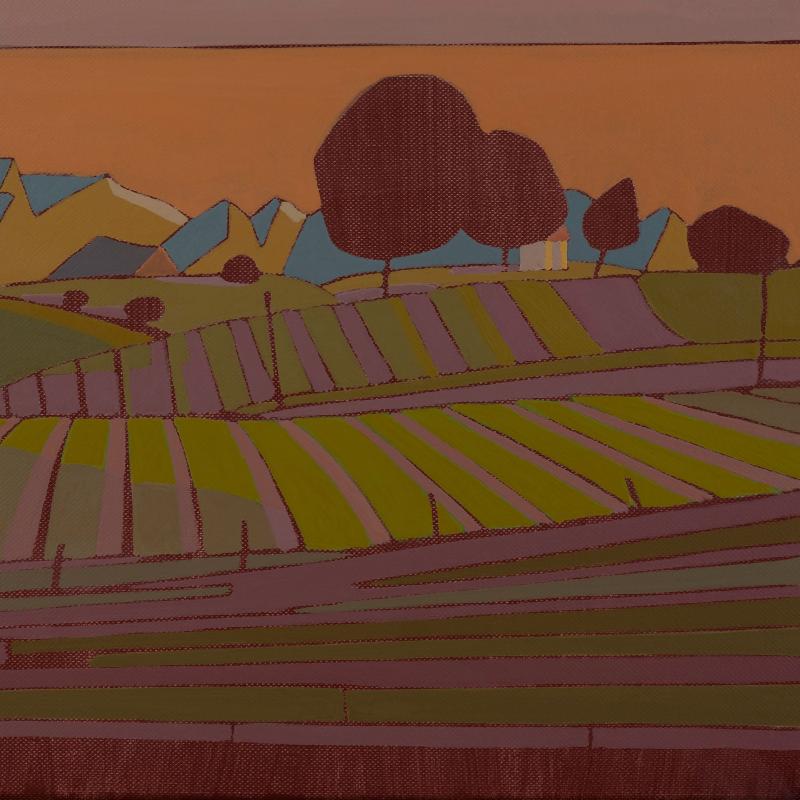 Barn, unique, painting, hand-painted unique piece, 40 x 30 cm, with picture frame