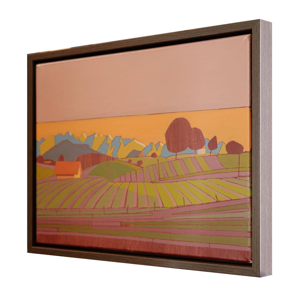 Barn, unique, painting, hand-painted unique piece, 40 x 30 cm, with picture frame