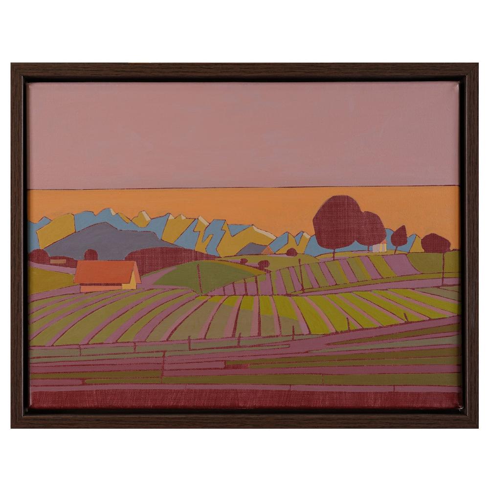 Barn, unique, painting, hand-painted unique piece, 40 x 30 cm, with picture frame