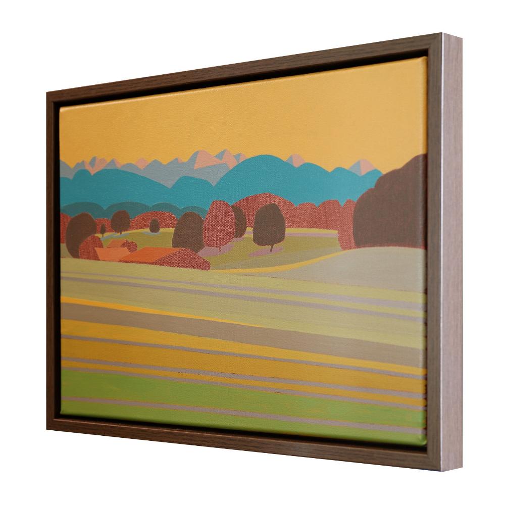 Copper sky, unique, painting, hand-painted unique piece, 40 x 30 cm, with picture frame