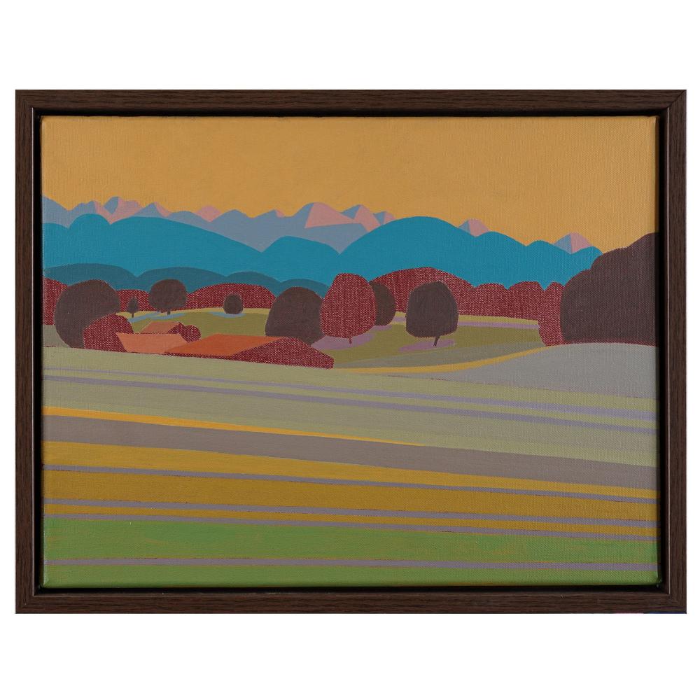 Copper sky, unique, painting, hand-painted unique piece, 40 x 30 cm, with picture frame