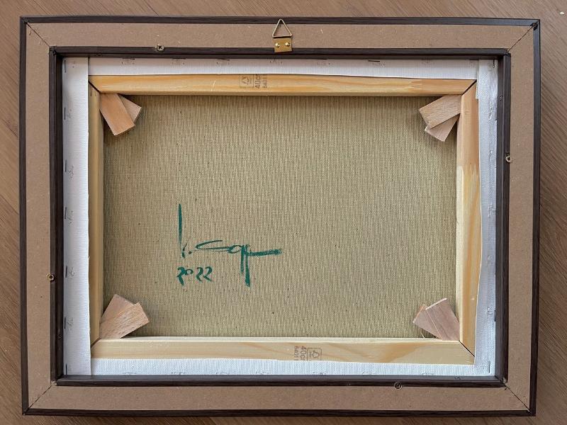 Copper sky, unique, painting, hand-painted unique piece, 40 x 30 cm, with picture frame