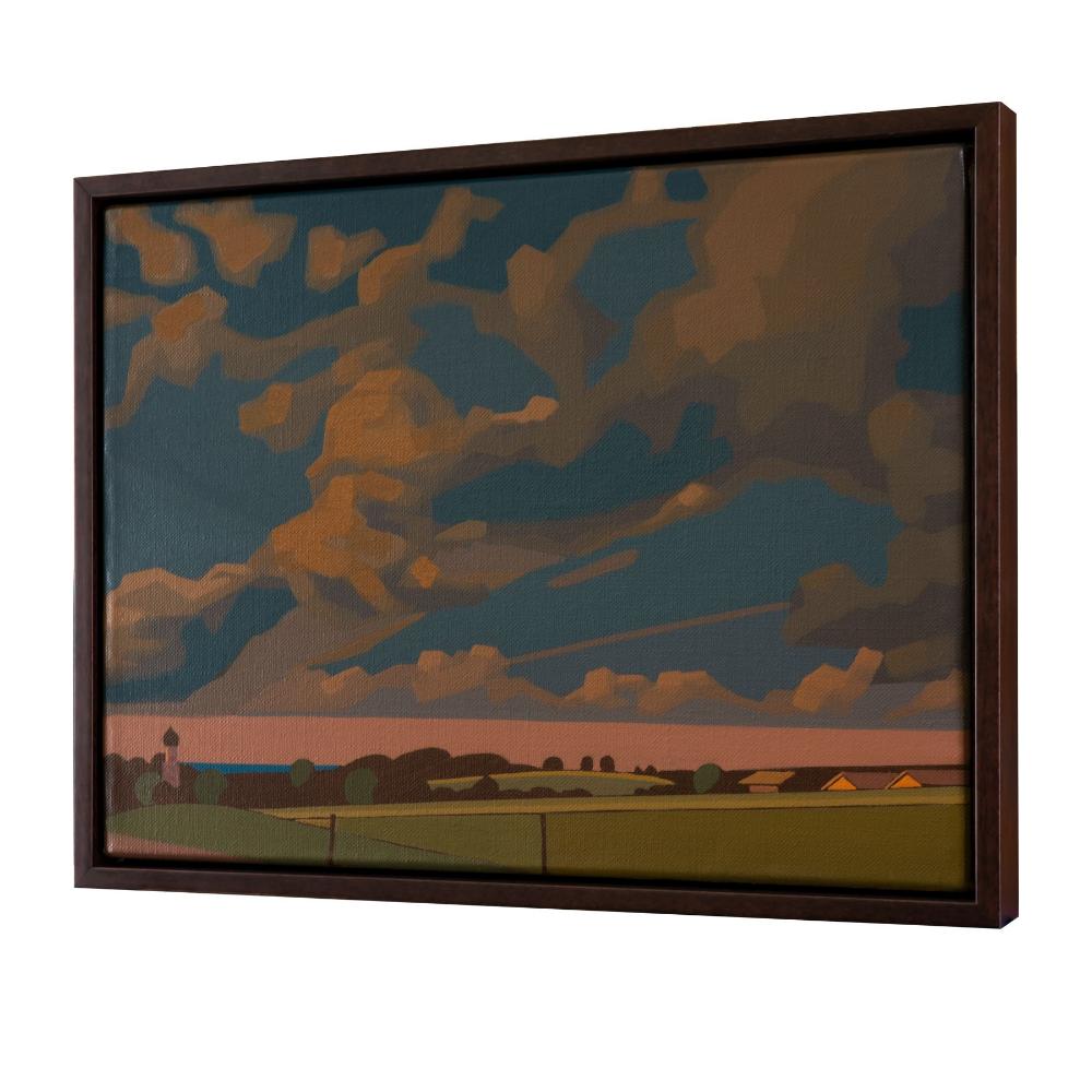 Highland clouds, unique, painting, hand-painted one-of-a-kind piece, 40 x 30 cm, with picture frame