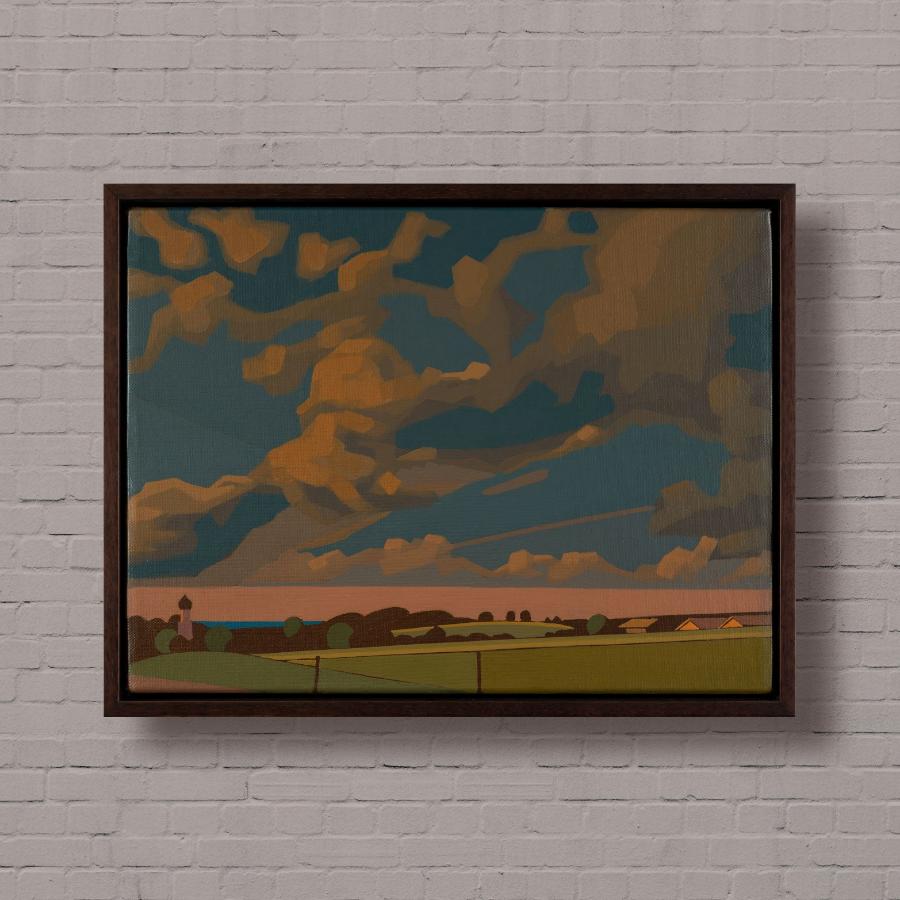 Highland clouds, unique, painting, hand-painted one-of-a-kind piece, 40 x 30 cm, with picture frame