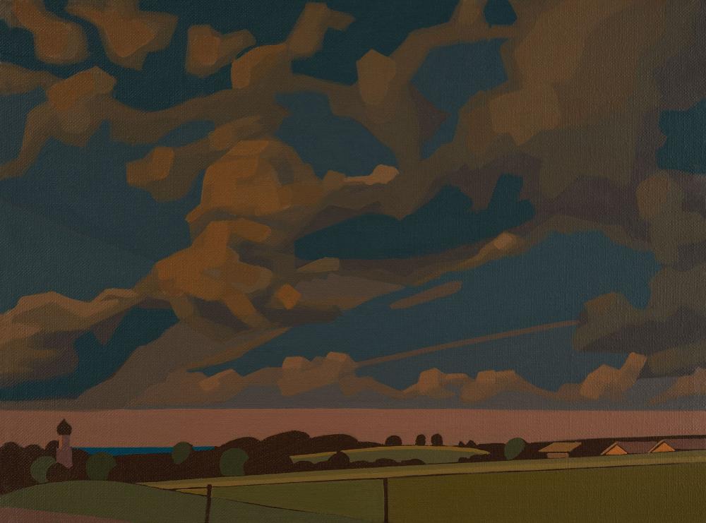 Highland clouds, unique, painting, hand-painted one-of-a-kind piece, 40 x 30 cm, with picture frame