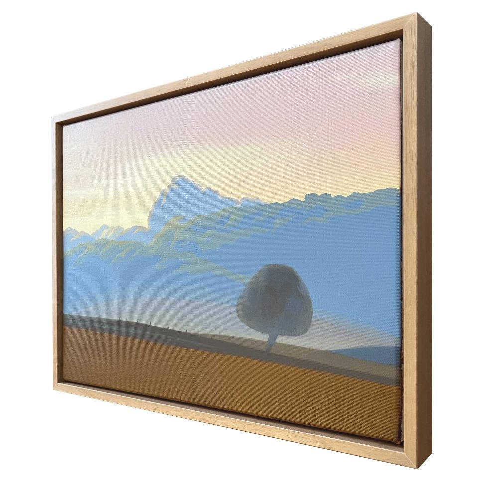 Tree and clouds, unique, painting, hand-painted unique piece, 40 x 30 cm, with picture frame