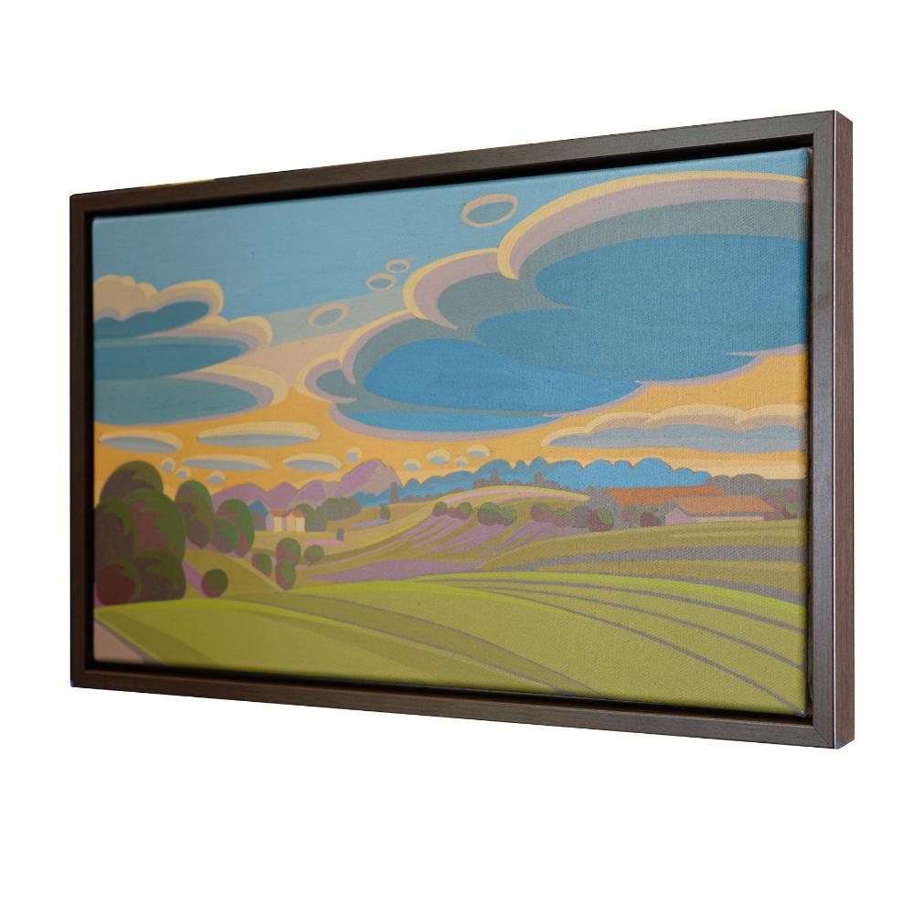 Cheerful, unique, painting, hand-painted unique piece, 40 x 28 cm, with picture frame