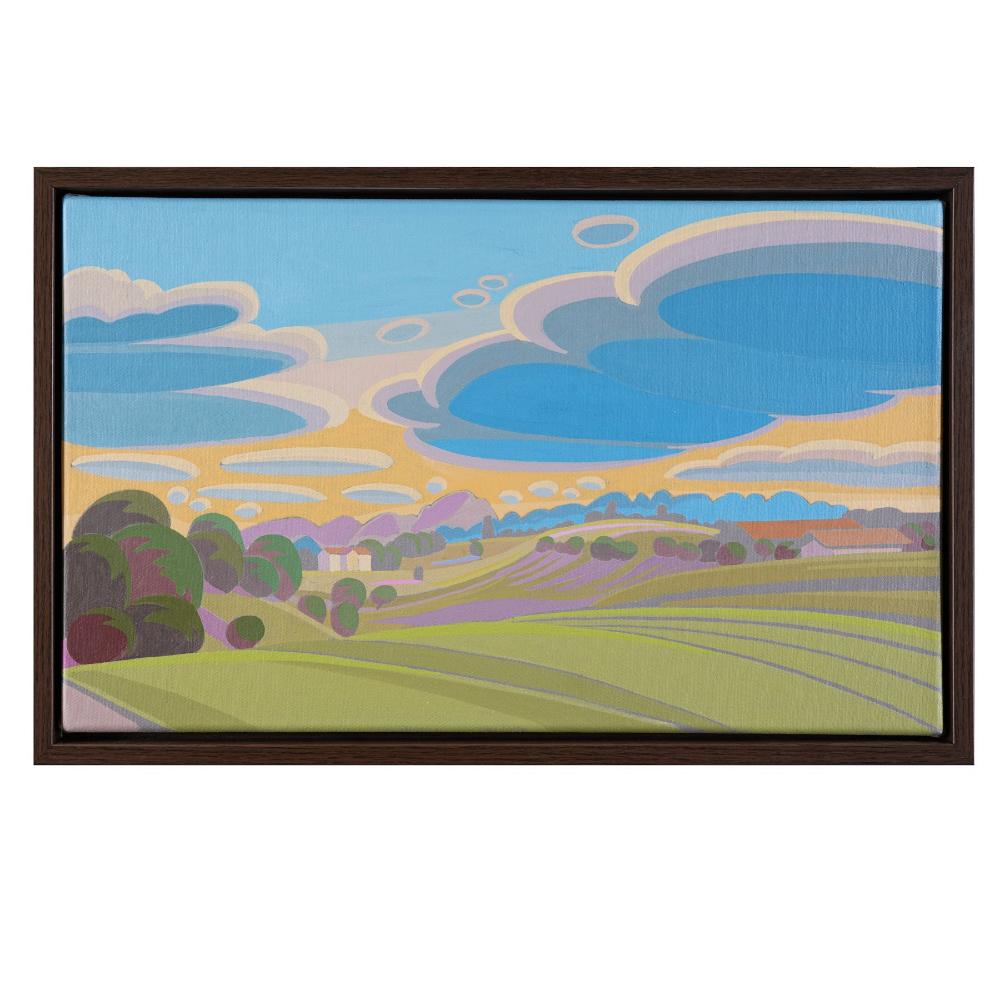 Cheerful, unique, painting, hand-painted unique piece, 40 x 28 cm, with picture frame