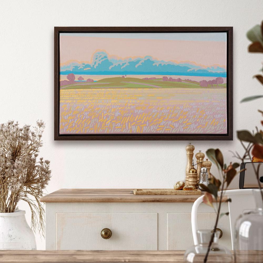 Cornfield, unique, painting, hand-painted unique piece, 50 x 30 cm, with picture frame