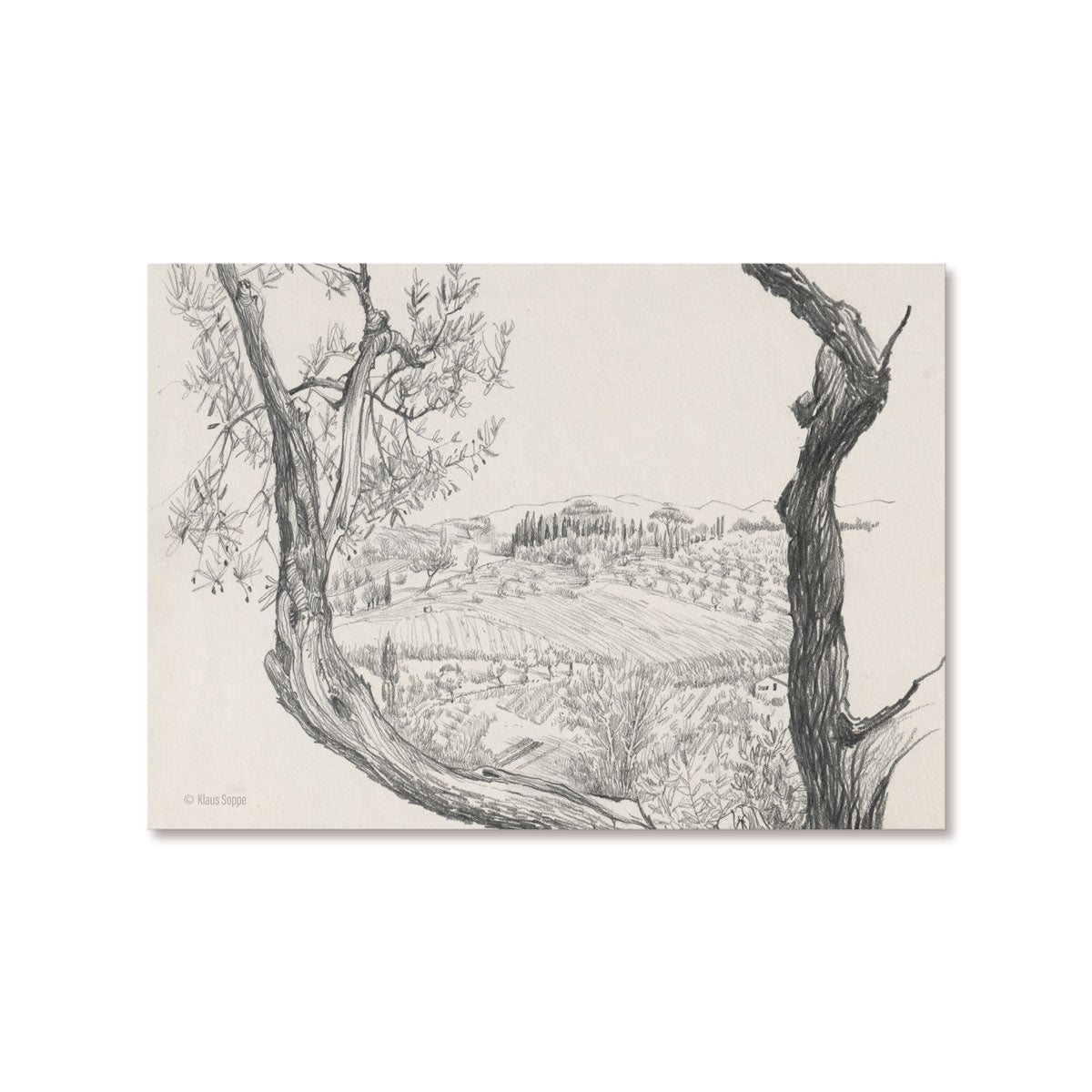 Postcard Set Landscapes Drawings