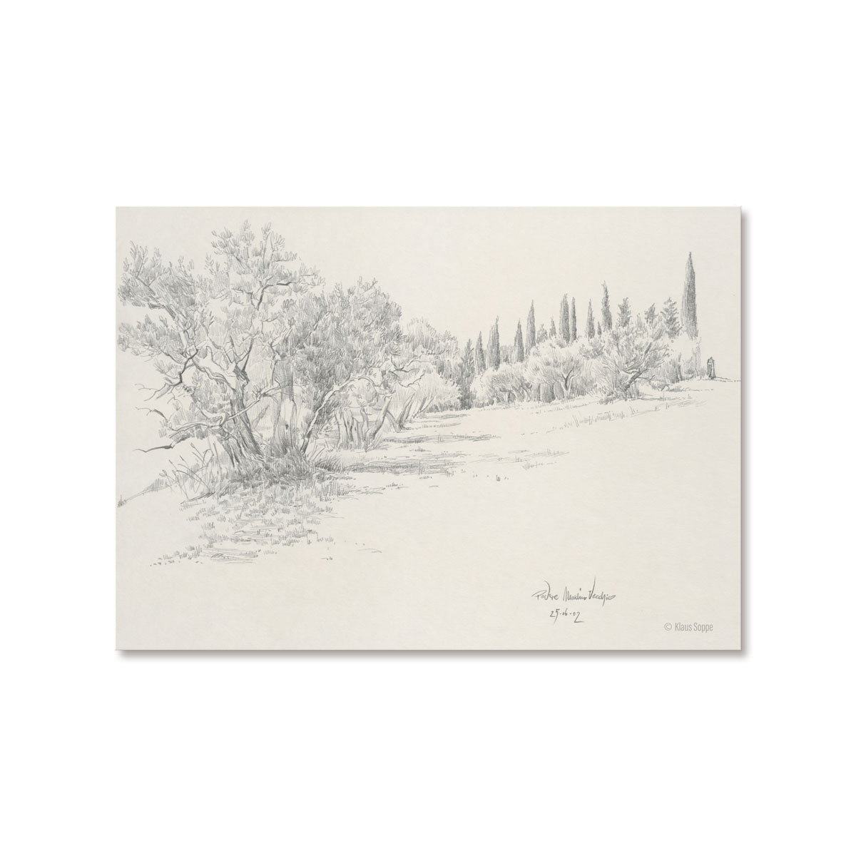 Postcard Set Landscapes Drawings