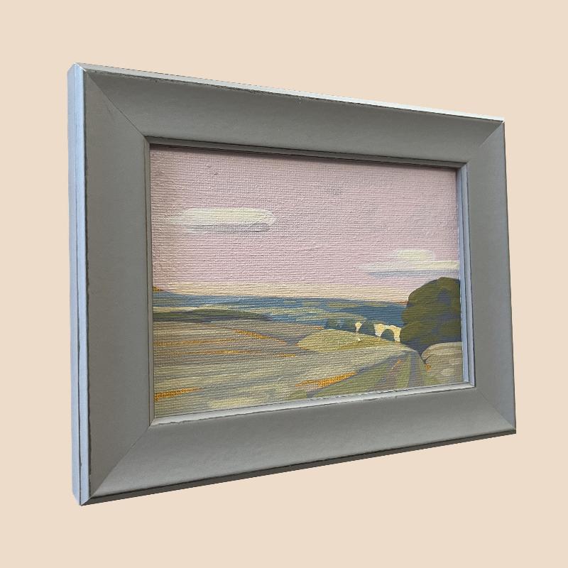 Eifel landscape, unique painting, hand-painted single piece, 19 x 14.5 cm, with frame