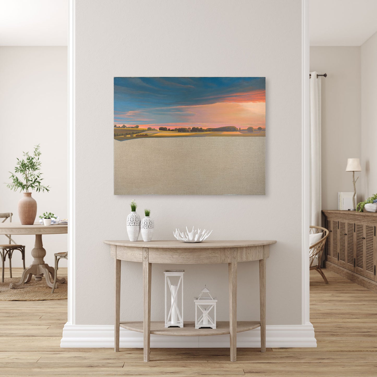 Evening Sun, Canvas Print, Brilliant Art Print, 40x30 cm, 80x60 cm, 100x75 cm