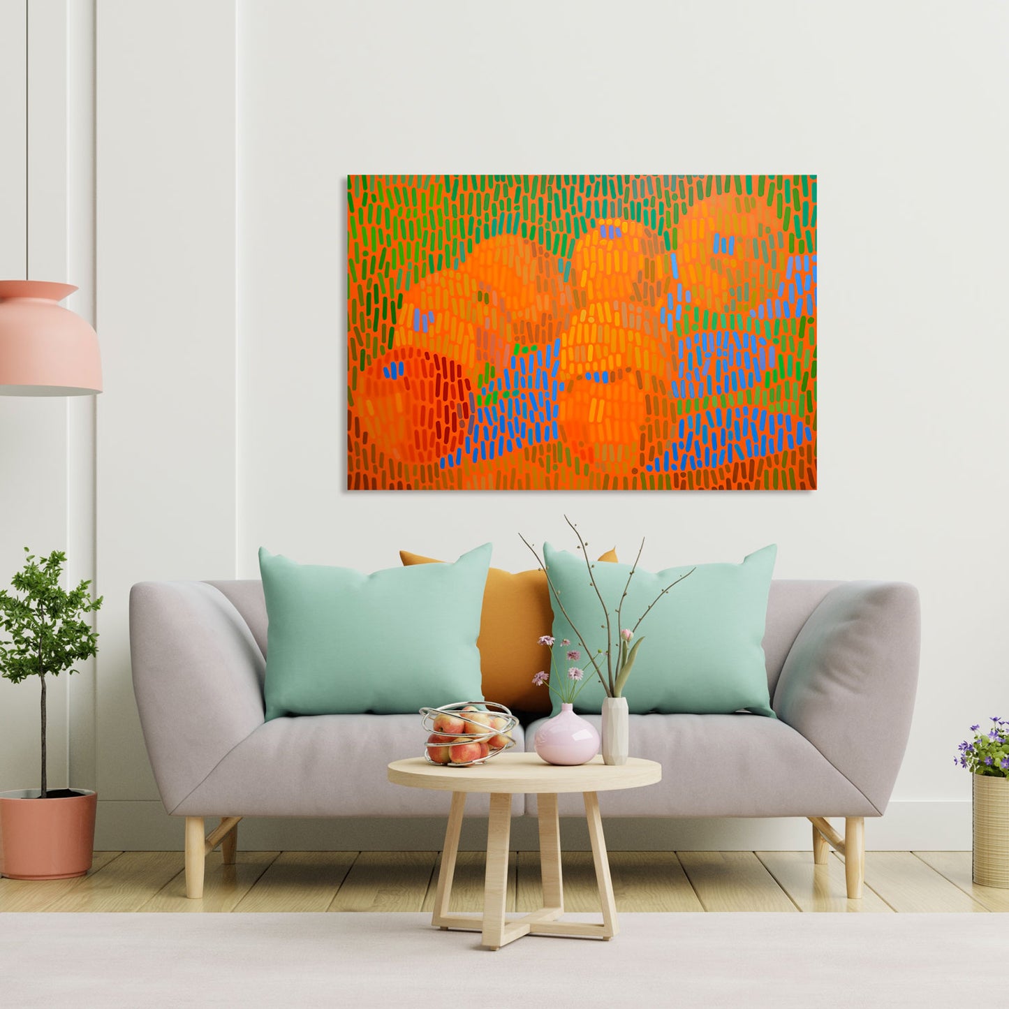 Apple orange stil life, canvas print, 30x20 cm, 60x40 cm