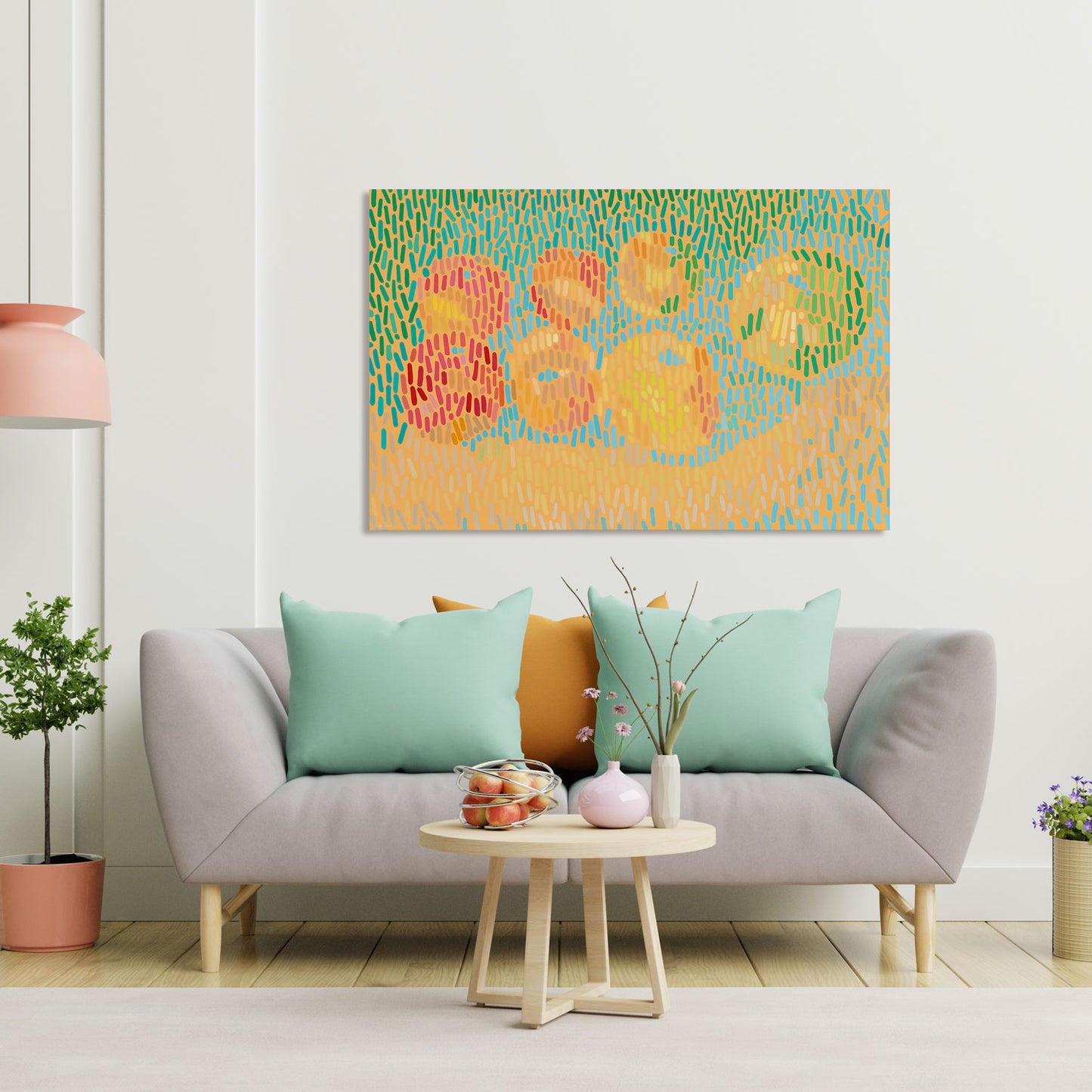 Apple orange still life 3, canvas print, 30x20 cm, 60x40 cm