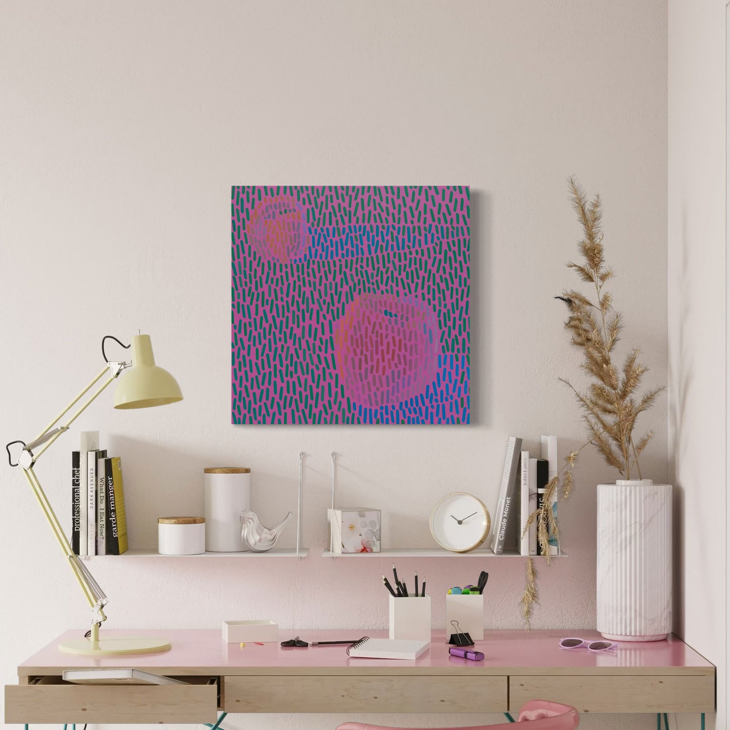 Apple magenta still life 4, canvas print, 30x30 cm, 40x40 cm