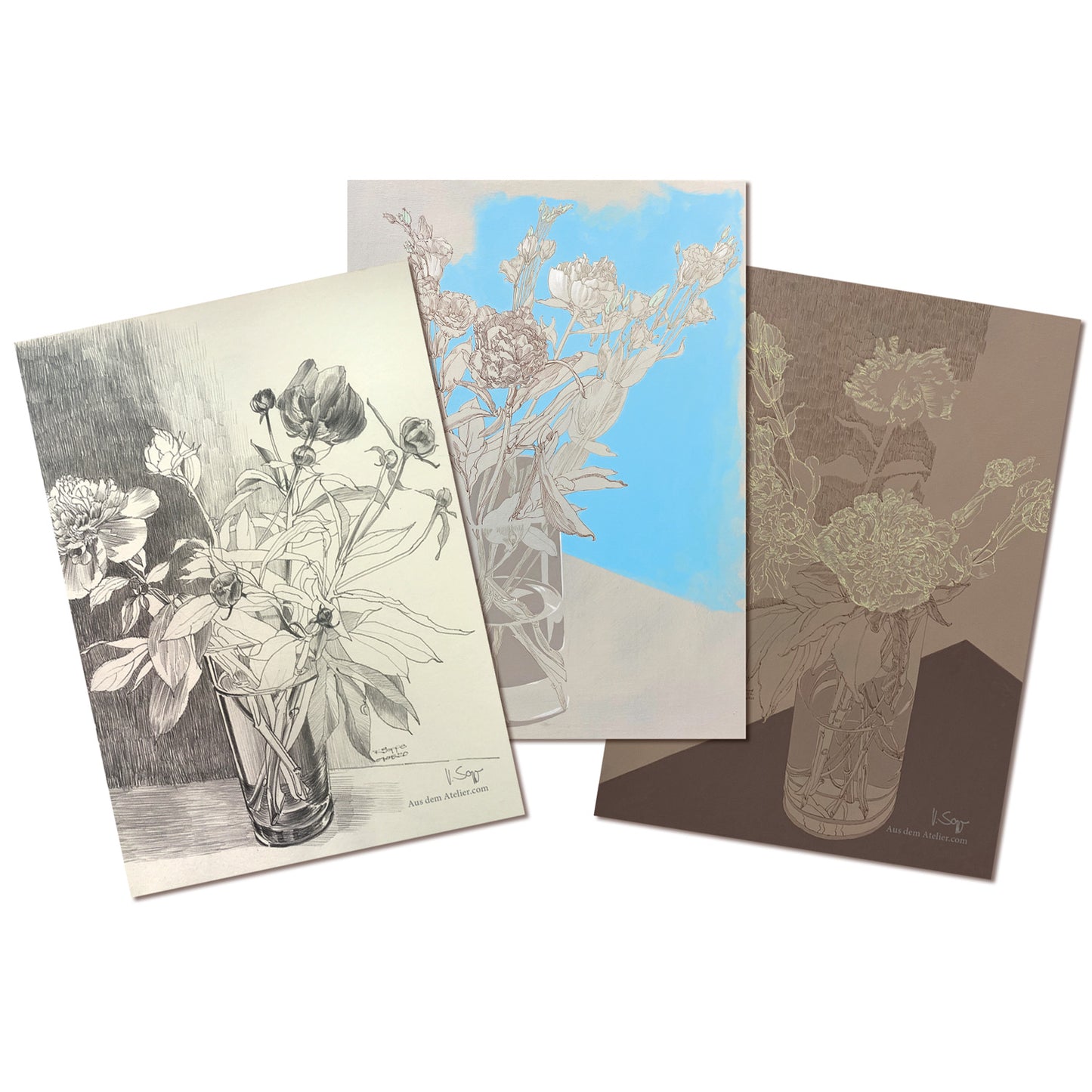Greeting Card Floral Drawing