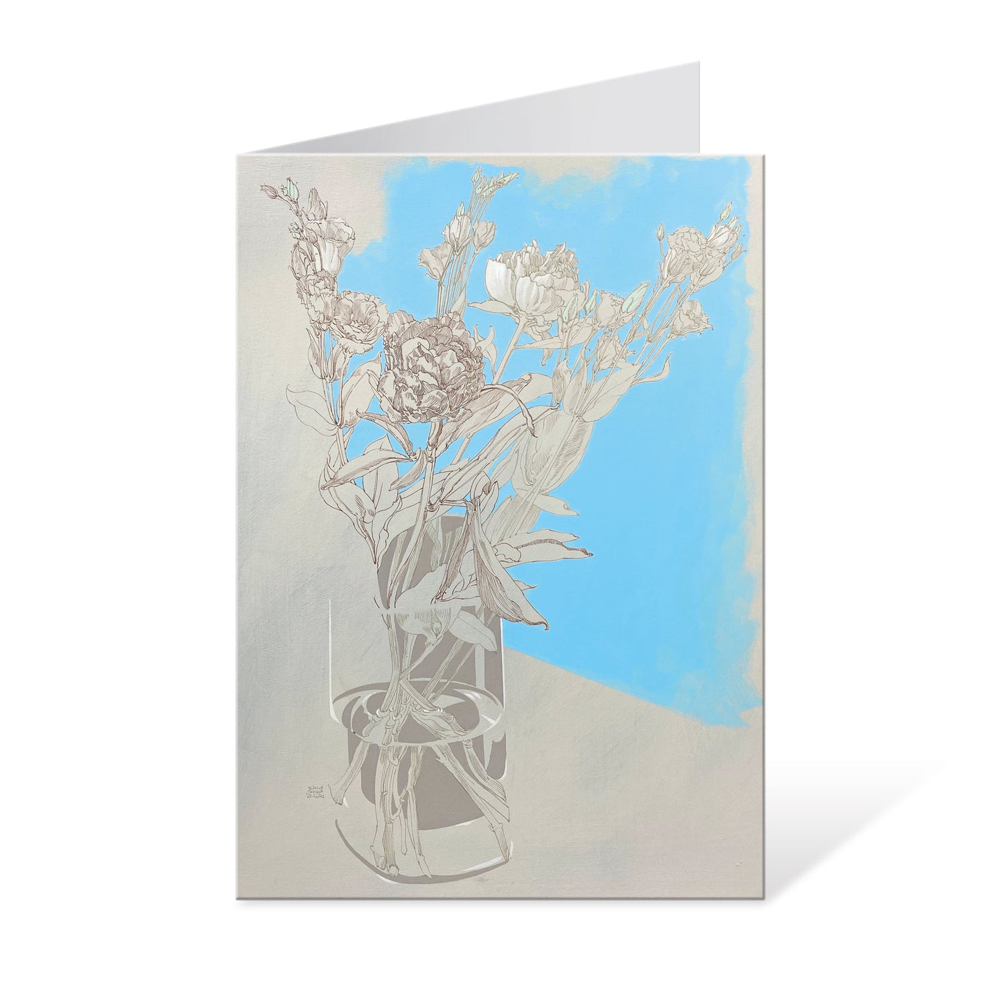 Greeting Card Floral Drawing