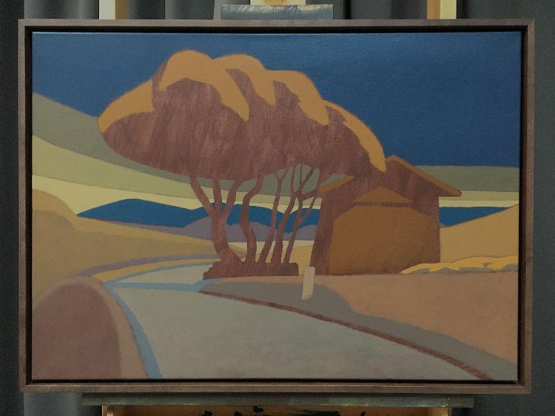 High sky, unique painting, hand-painted unique piece, 70 x 50 cm, with frame