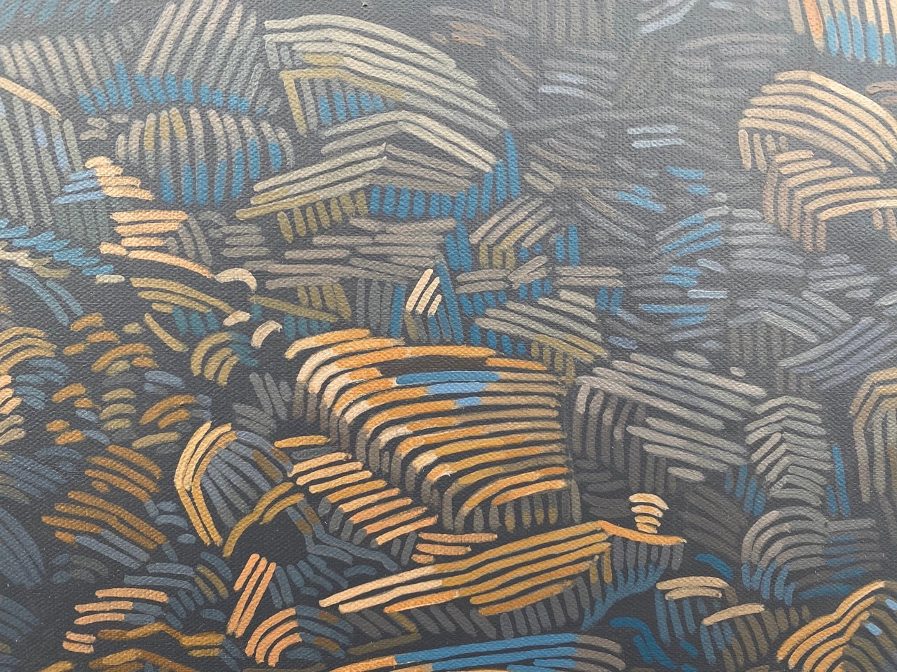 Rocky Coast 7, unique painting, hand-painted single piece, 120 x 90 cm, framed with beech frame