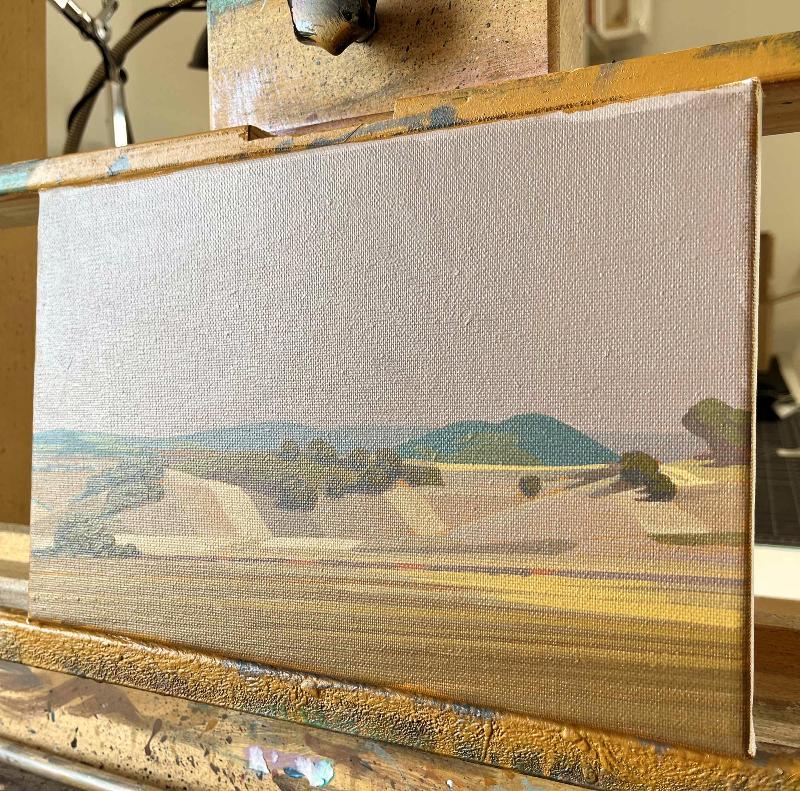 View from the mountain 2, unique painting, hand-painted single piece, 30 x 20 cm, acrylic paint on canvas