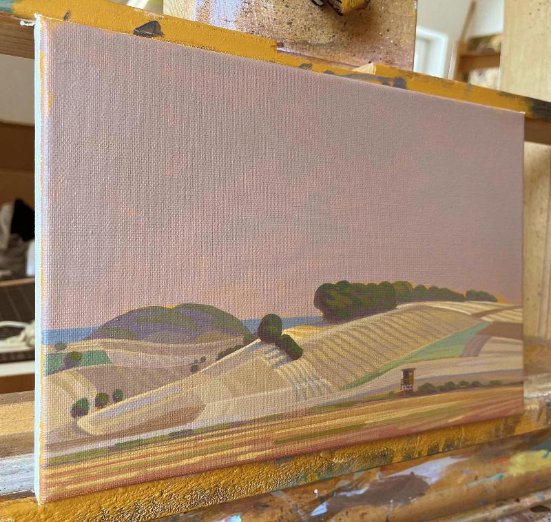 View from the mountain 3, unique painting, hand-painted single piece, 30 x 20 cm, acrylic paint on canvas