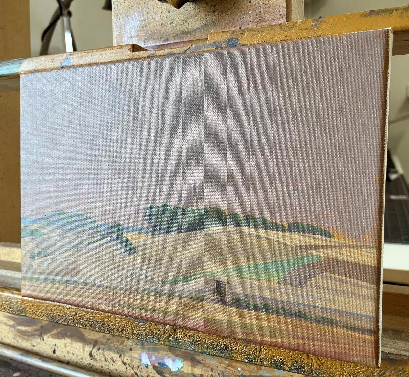 View from the mountain 3, unique painting, hand-painted single piece, 30 x 20 cm, acrylic paint on canvas