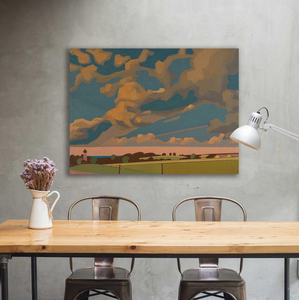 Oberland clouds, landscape, mural, canvas print