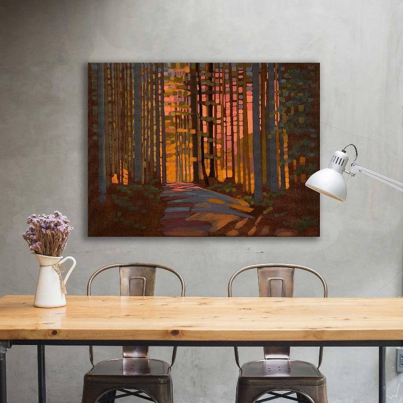 Luminous Forest Landscape Wall Art Canvas Print