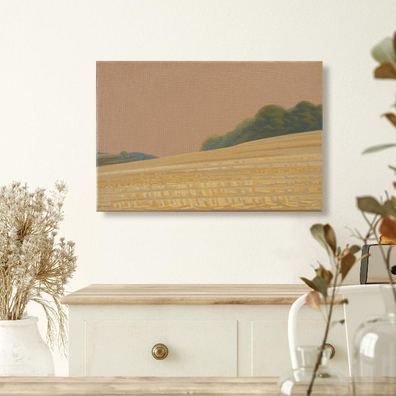 Mowed field, canvas print, 30x20 cm, 60x40 cm, landscape, wall picture,