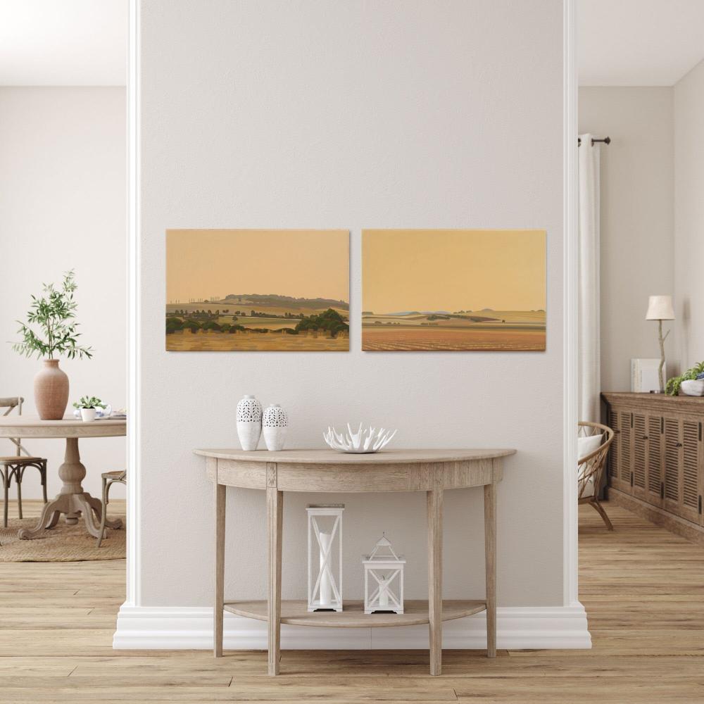 Blue Waves Landscape Wall Art Canvas Print