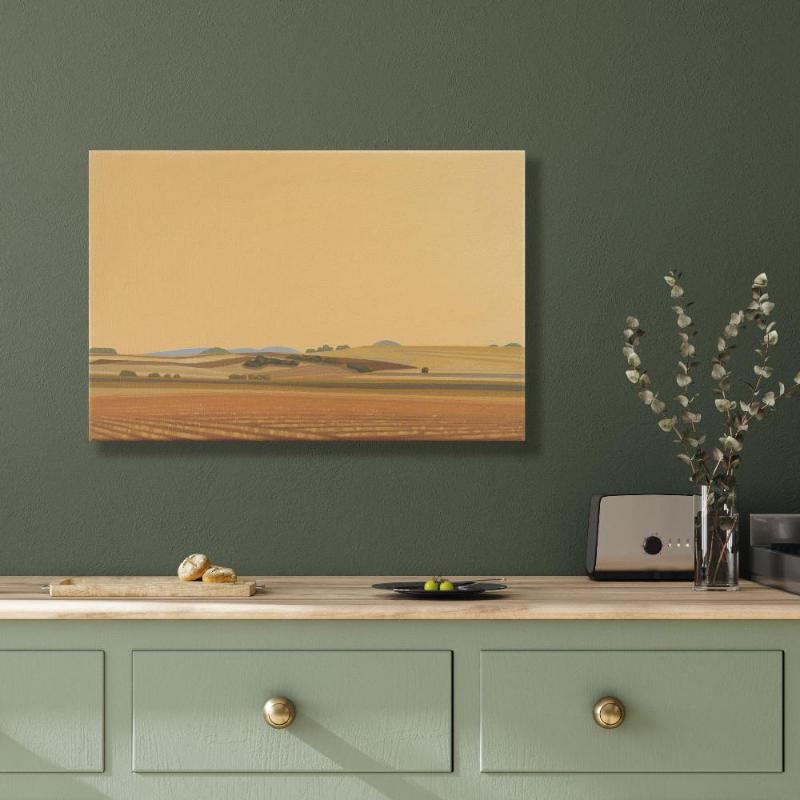 Blue Waves Landscape Wall Art Canvas Print
