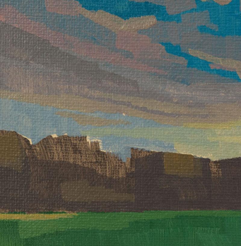 Original painting "Evening" - hand painted - acrylic painting - 10x15 cm - landscape picture - unique piece - with frame