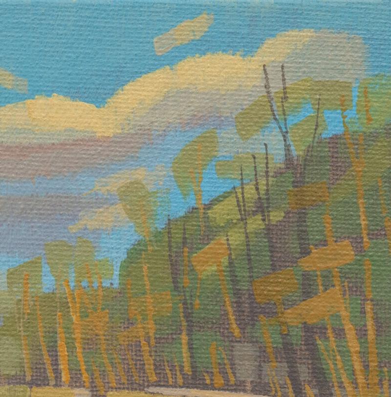 Original painting - "Upperborn" - hand painted - acrylic painting - 10x15 cm - landscape picture - unique piece - with frame