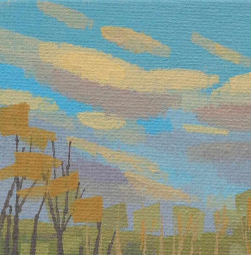 Original painting - "Upperborn" - hand painted - acrylic painting - 10x15 cm - landscape picture - unique piece - with frame