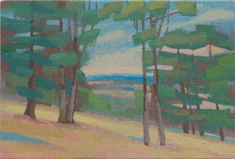 Original painting - "Foresight" - hand painted - acrylic painting - 10x15 cm - landscape picture - unique piece - with frame
