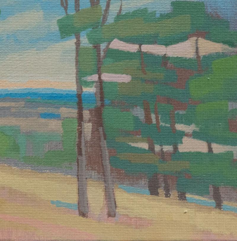 Original painting - "Foresight" - hand painted - acrylic painting - 10x15 cm - landscape picture - unique piece - with frame