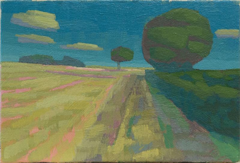 Original Gemälde – "Zwei Bäume" - handgemalt – Acrylbild – 10x15 cm – Landschaft Bild – Einzelstück – mit Rahmen