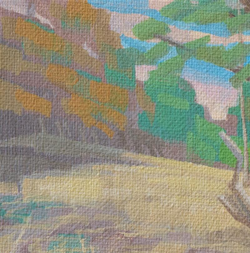 Original painting - "Clearing" - hand painted - acrylic painting - 10x15 cm - landscape picture - unique piece - with frame