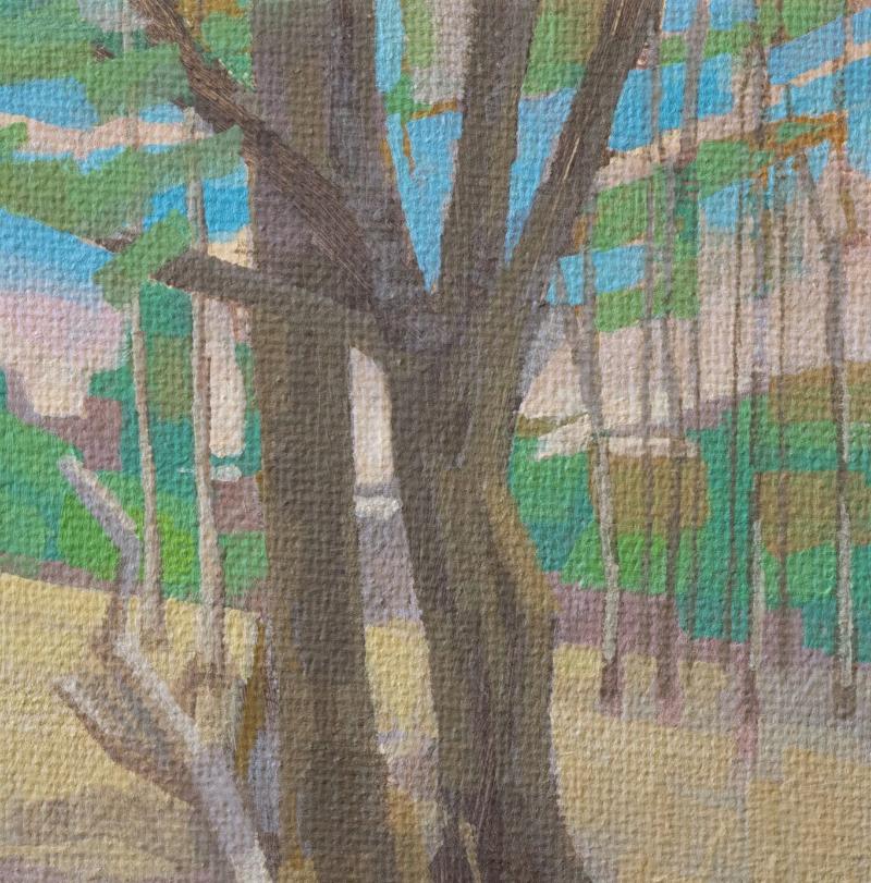 Original painting - "Clearing" - hand painted - acrylic painting - 10x15 cm - landscape picture - unique piece - with frame