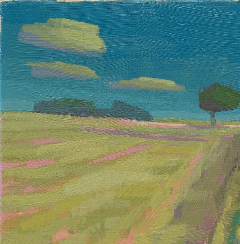 Original Gemälde – "Zwei Bäume" - handgemalt – Acrylbild – 10x15 cm – Landschaft Bild – Einzelstück – mit Rahmen