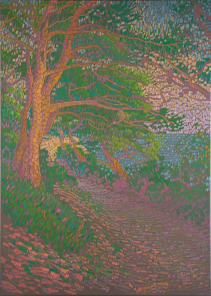 Pinien und Flesenkiefern, Unikat, Malerei, handgemaltes Einzelstück, 70 x 50 cm, mit Rahmen