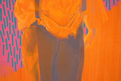 Brave boy, unique, painting, hand-painted one-of-a-kind piece, 120 x 90 cm, framed with beech bar