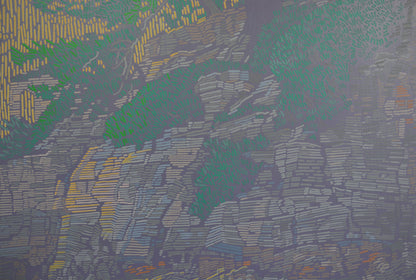Rocky Coast 4, unique painting, hand-painted single piece, 120 x 90 cm, framed with beech frame