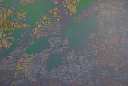 Rocky Coast 4, unique painting, hand-painted single piece, 120 x 90 cm, framed with beech frame