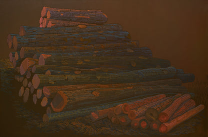 Felled wood, canvas print, 30x20 cm, 60x40 cm, 75x50 cm, 90x60 cm