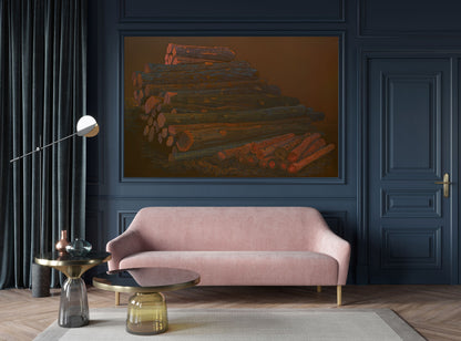 Felled wood, canvas print, 30x20 cm, 60x40 cm, 75x50 cm, 90x60 cm