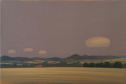 Vier Wolken, Unikat, Malerei, handgemaltes Einzelstück, 30 x 20 cm, Acrylfarbe auf Leinwand